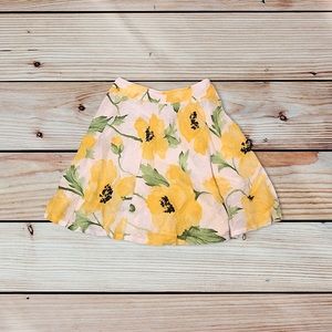 Sag Harbor Yellow Floral Eyelet Mini Skirt